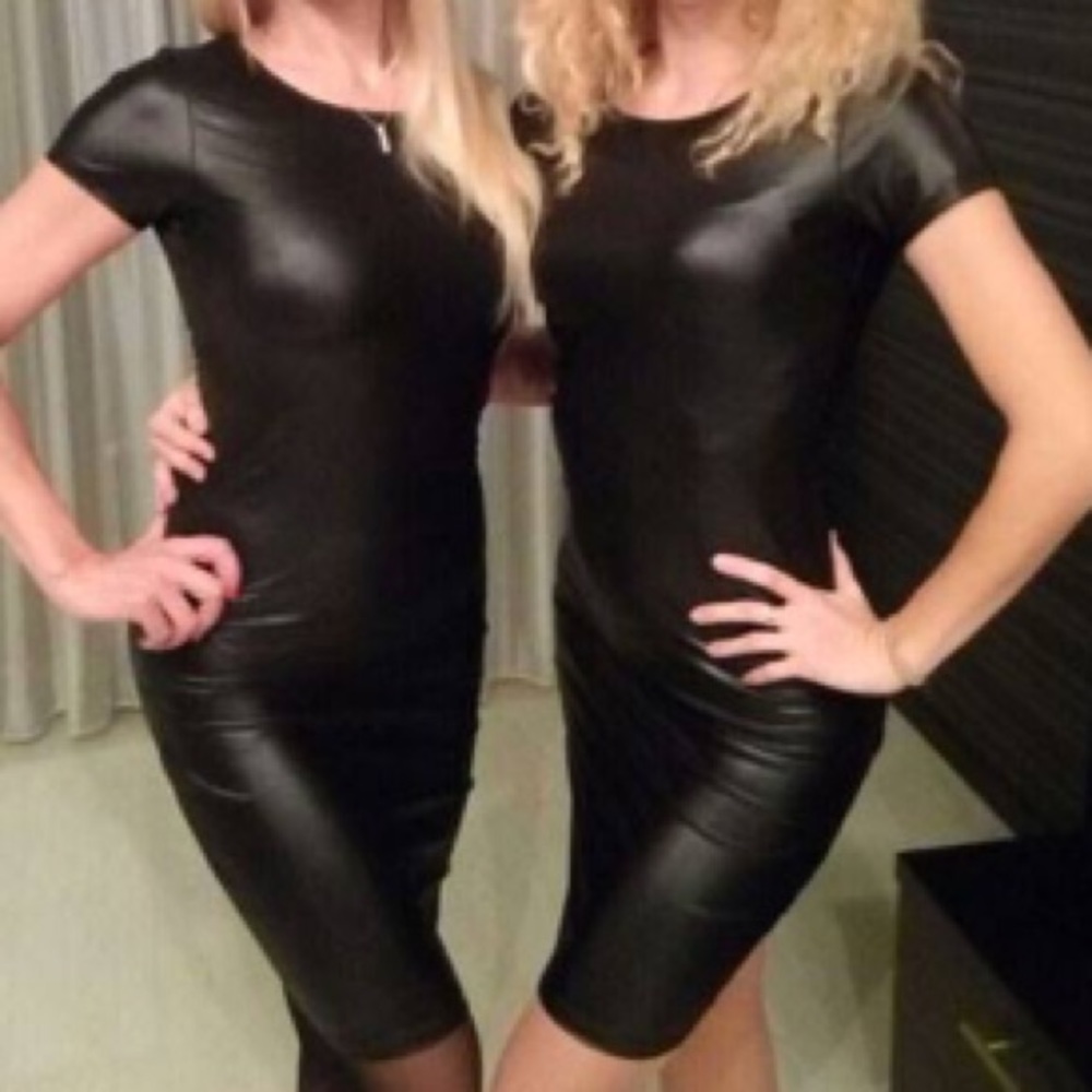 Black Faux Leather Dress - Picture 4 of 4
